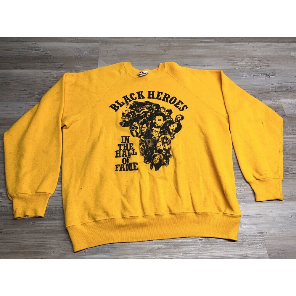 Vintage 90s Civil Rights Sweatshirt Black Heroes‎ MLK Malcom X Angela Davis XL
